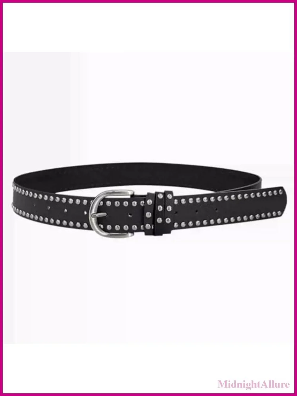 Faux Leather Western Cowboy Belt Embossed Adjustable Studded Pull On
